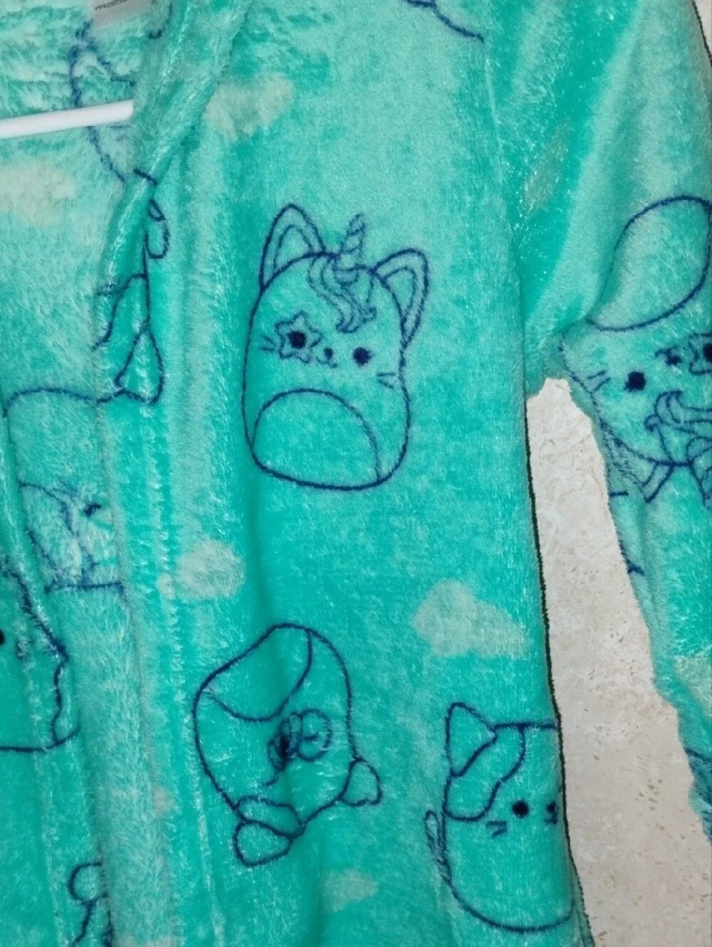 Squishmallows Kids Plush Hooded Robe - Teal And 2 Squishmallow Plushes